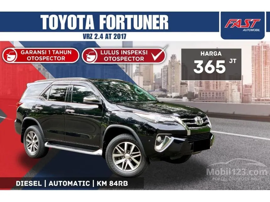 Jual Mobil Toyota Fortuner 2017 VRZ 4X2 2.4 di DKI Jakarta Automatic SUV Hitam Rp 365.000.000