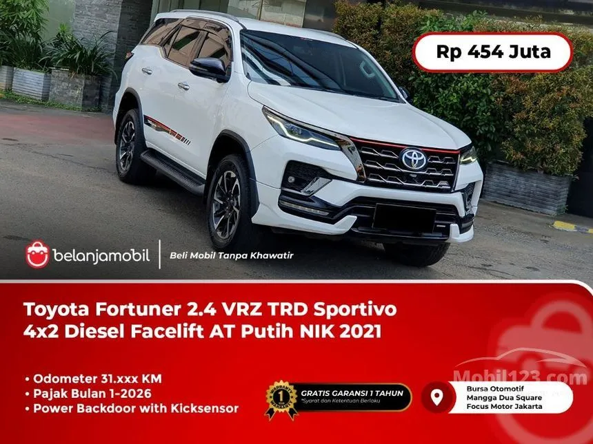 Jual Mobil Toyota Fortuner 2021 VRZ TRD 4X2 2.4 di DKI Jakarta Automatic SUV Putih Rp 454.000.000