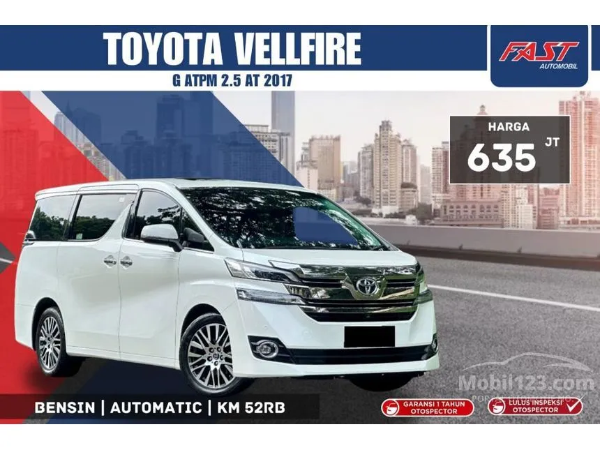 Jual Mobil Toyota Vellfire 2017 G 2.5 di DKI Jakarta Automatic MPV Putih Rp 635.000.000