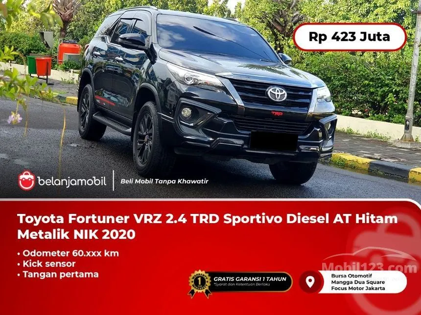 Jual Mobil Toyota Fortuner 2020 VRZ TRD 4X2 2.4 di Banten Automatic SUV Hitam Rp 423.000.000