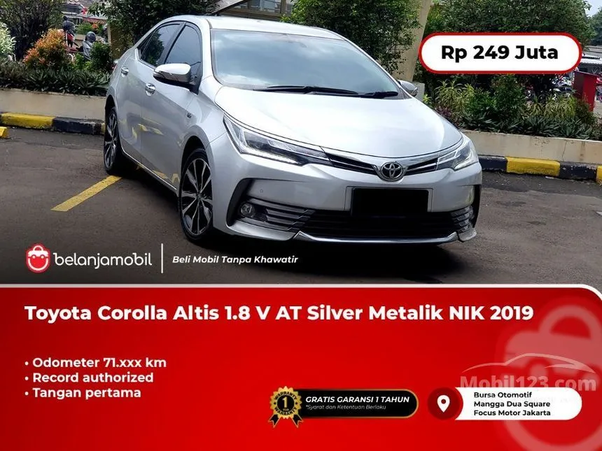 Jual Mobil Toyota Corolla Altis 2019 V 1.8 di DKI Jakarta Automatic Sedan Silver Rp 249.000.000