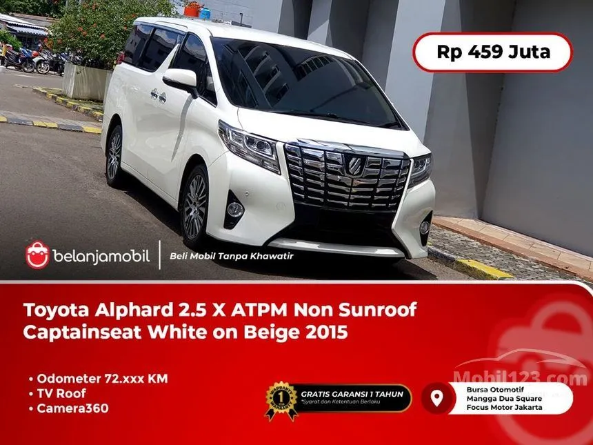 Jual Mobil Toyota Alphard 2015 X 2.5 di DKI Jakarta Automatic MPV Putih Rp 459.000.000