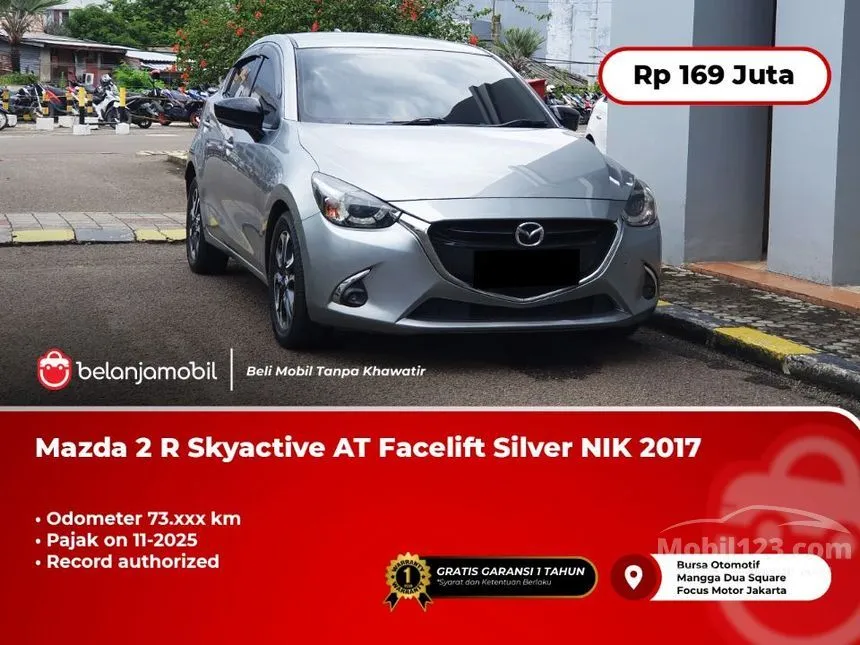 Jual Mobil Mazda 2 2017 R 1.5 di Banten Automatic Hatchback Silver Rp 169.000.000