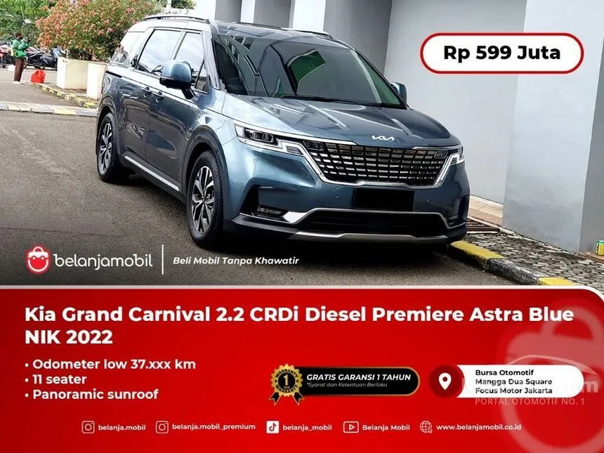 Jual Mobil KIA Grand Carnival 2022 Premiere 11 Seater 2.2 di DKI Jakarta Automatic MPV Biru Rp 599.000.000
