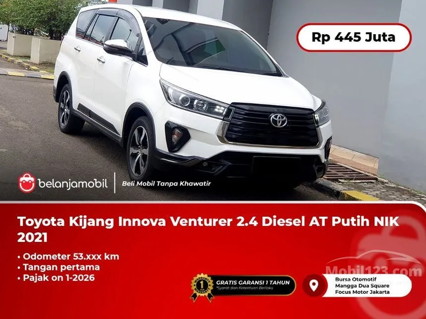 Jual Mobil Toyota Kijang Innova 2021 Venturer 2.4 di Banten Automatic MPV Putih Rp 445.000.000