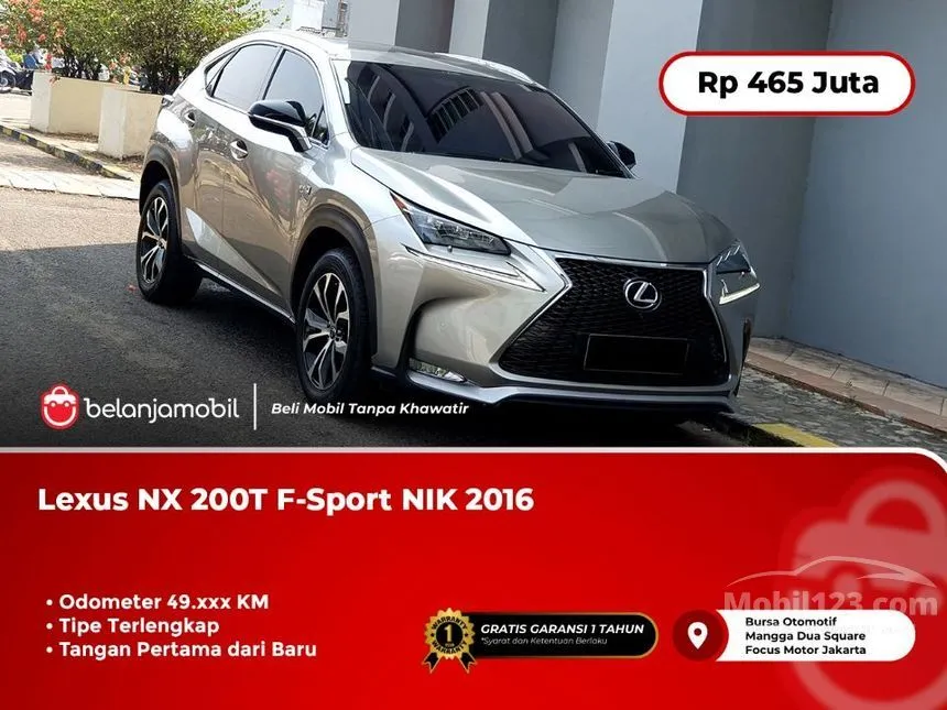 Jual Mobil Lexus NX 200T 2016 F Sport 2.0 di DKI Jakarta Automatic SUV Abu