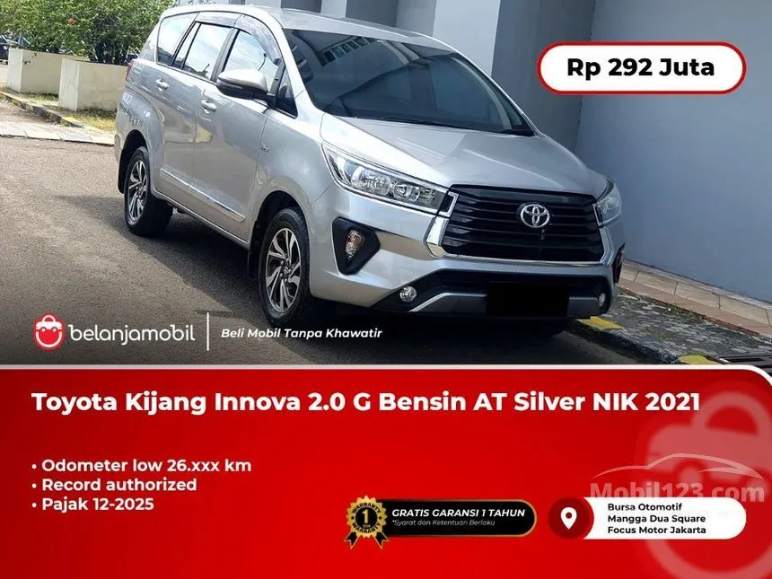 Jual Mobil Toyota Kijang Innova 2021 G 2.0 di DKI Jakarta Automatic MPV Silver Rp 292.000.000