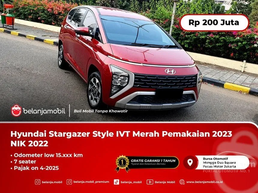 Jual Mobil Hyundai Stargazer 2022 Style 1.5 di DKI Jakarta Automatic MPV Merah Rp 200.000.000