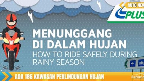 Penunggang Motosikal Dinasihatkan Berhenti Di Kawasan Berteduh Jika Hujan – PLUS Malaysia