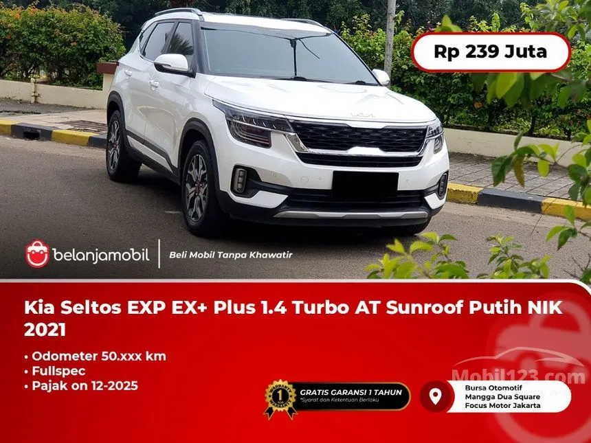 Jual Mobil KIA Seltos 2021 EX+ 1.4 di Jawa Barat Automatic SUV Putih Rp 239.000.000