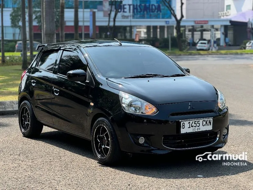 Jual Mobil Mitsubishi Mirage 2014 GLS 1.2 di Banten Automatic Hatchback Hitam Rp 94.000.000