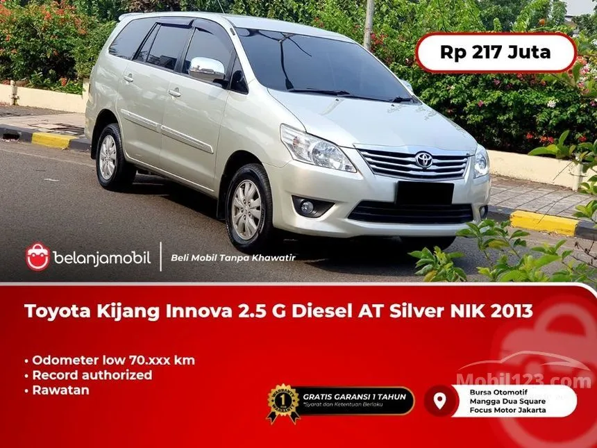 Jual Mobil Toyota Kijang Innova 2013 G 2.5 di DKI Jakarta Automatic MPV Silver Rp 217.000.000