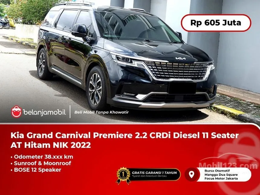 Jual Mobil KIA Grand Carnival 2022 Premiere 11 Seater 2.2 di Banten Automatic MPV Hitam Rp 605.000.000
