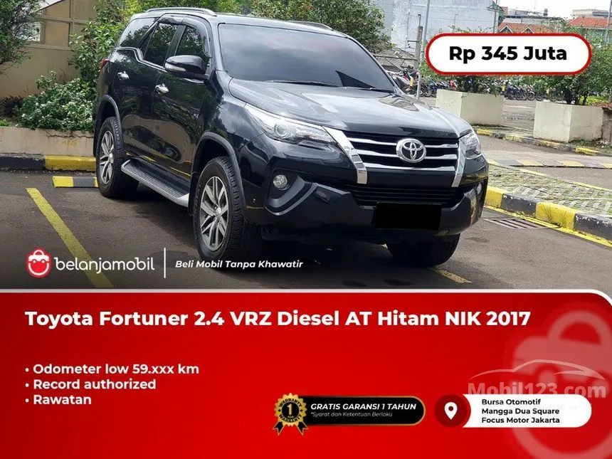 Jual Mobil Toyota Fortuner 2017 VRZ 4X2 2.4 di DKI Jakarta Automatic SUV Hitam Rp 345.000.000
