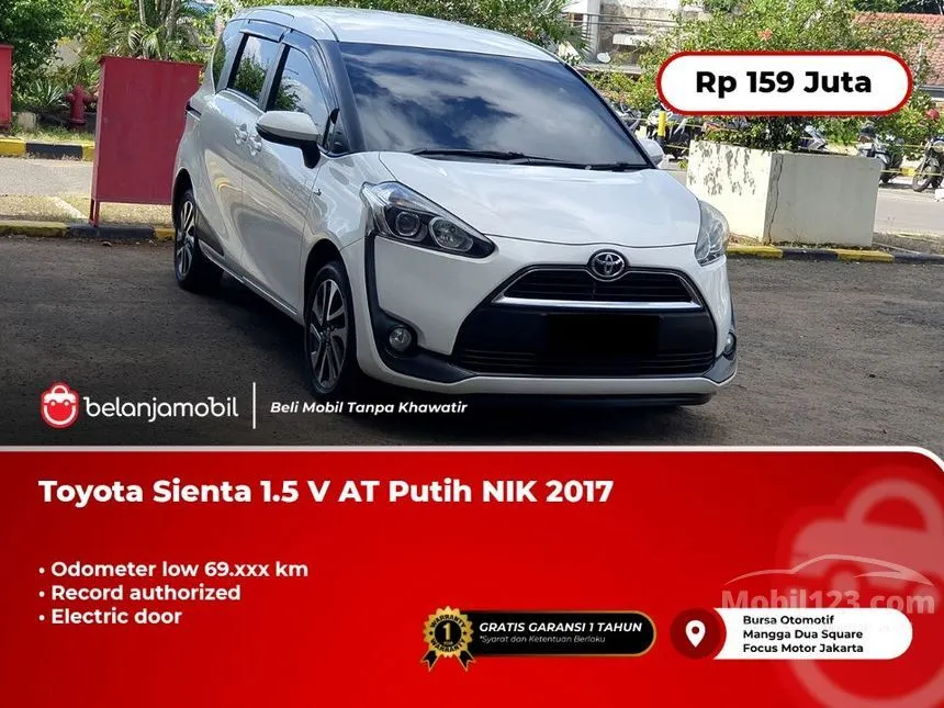 Jual Mobil Toyota Sienta 2017 V 1.5 di DKI Jakarta Automatic MPV Putih Rp 159.000.000