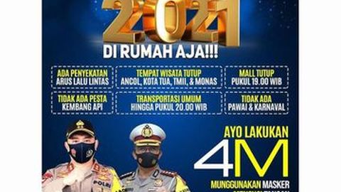 Ini Daftar Jalan dan Fasilitas yang Ditutup Selama Malam Tahun Baru 2021