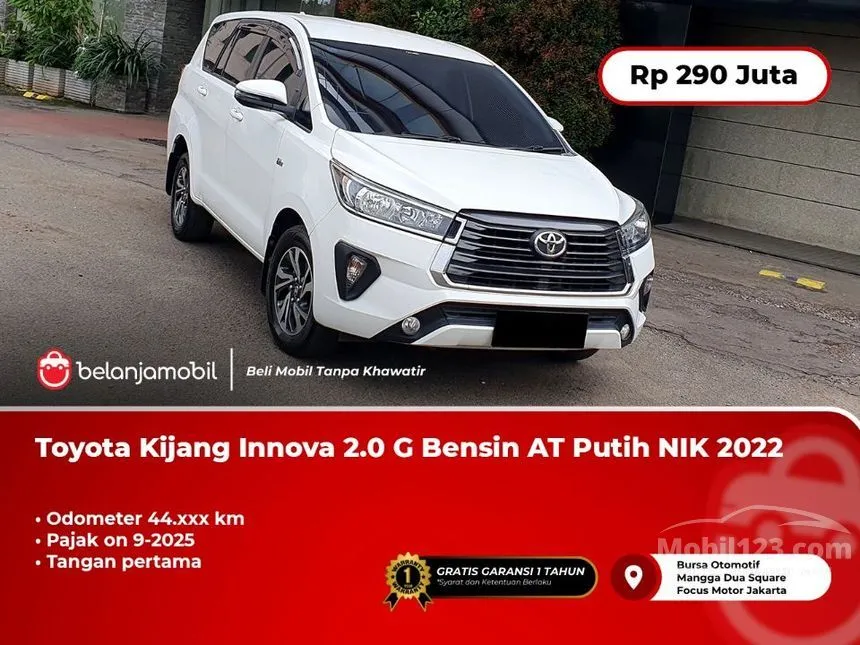 Jual Mobil Toyota Kijang Innova 2022 G 2.0 di Jawa Barat Automatic MPV Putih Rp 290.000.000