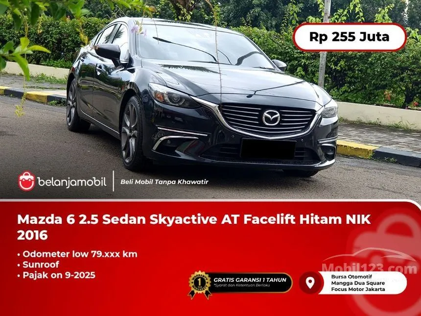 Jual Mobil Mazda 6 2016 2.5 di DKI Jakarta Automatic Sedan Hitam Rp 255.000.000