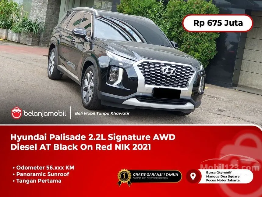 Jual Mobil Hyundai Palisade 2021 Signature AWD 2.2 di Banten Automatic SUV Hitam Rp 675.000.000