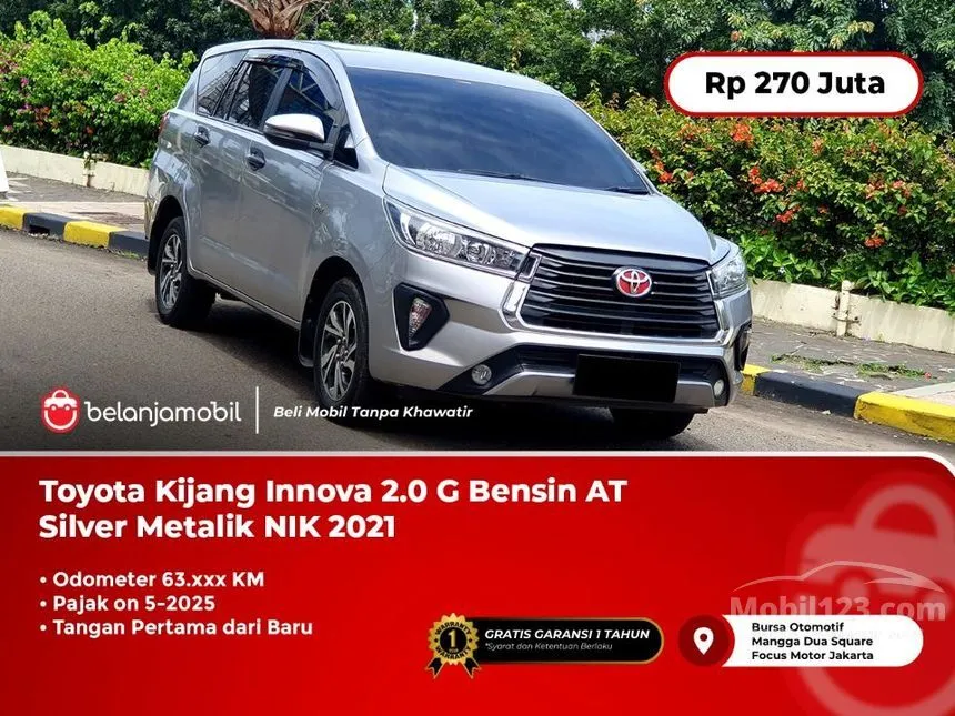 Jual Mobil Toyota Kijang Innova 2021 G 2.0 di Jawa Barat Automatic MPV Silver Rp 270.000.000