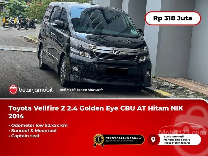 Jual Mobil Toyota Vellfire 2014 Z 2.4 di Jawa Barat Automatic MPV Hitam Rp 318.000.000