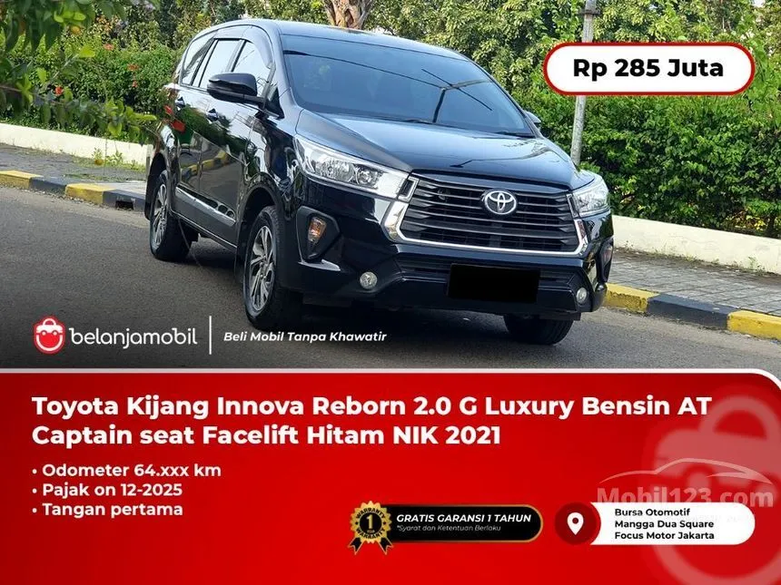 Jual Mobil Toyota Kijang Innova 2021 G Lux 2.0 di DKI Jakarta Automatic MPV Hitam Rp 285.000.000