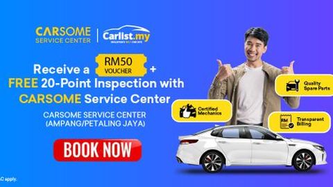 Get RM50 off your next car service (plus a FREE 20-point inspection) at CARSOME Service Centre! 