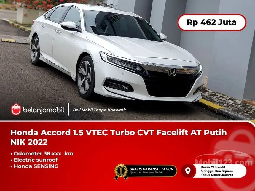 Jual Mobil Honda Accord 2022 1.5 di DKI Jakarta Automatic Sedan Putih Rp 462.000.000