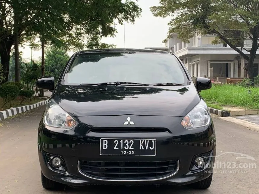 Jual Mobil Mitsubishi Mirage 2014 EXCEED 1.2 di Banten Automatic Hatchback Hitam Rp 95.000.000