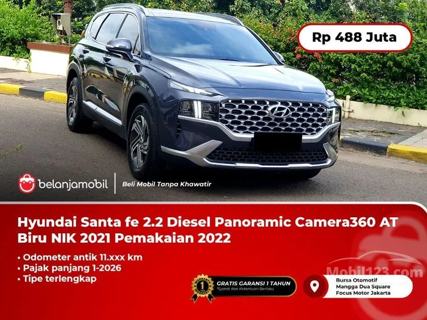 Jual Mobil Hyundai Santa Fe 2021 Signature 2.2 di DKI Jakarta Automatic SUV Biru Rp 488.000.000