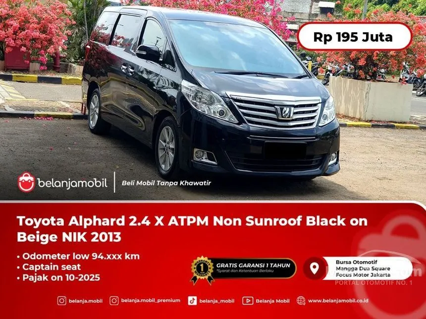 Jual Mobil Toyota Alphard 2013 X 2.4 di DKI Jakarta Automatic MPV Hitam Rp 195.000.000