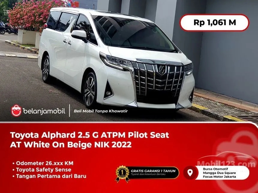 Jual Mobil Toyota Alphard 2022 G 2.5 di Banten Automatic Van Wagon Putih Rp 1.061.000.000
