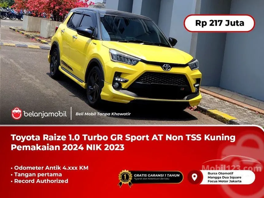 Jual Mobil Toyota Raize 2023 GR Sport 1.0 di Jawa Barat Automatic Wagon Kuning Rp 217.000.000