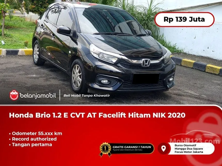 Jual Mobil Honda Brio 2020 Satya E 1.2 di Banten Automatic Hatchback Hitam Rp 139.000.000
