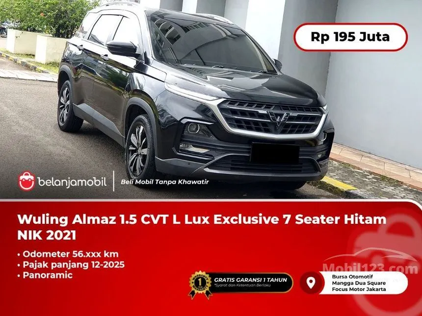 Jual Mobil Wuling Almaz 2021 Exclusive 7 Seater 1.5 di DKI Jakarta Automatic SUV Hitam Rp 195.000.000