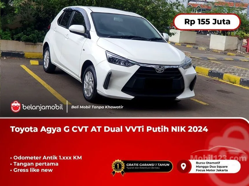 Jual Mobil Toyota Agya 2024 G 1.2 di DKI Jakarta Automatic Hatchback Putih Rp 155.000.000