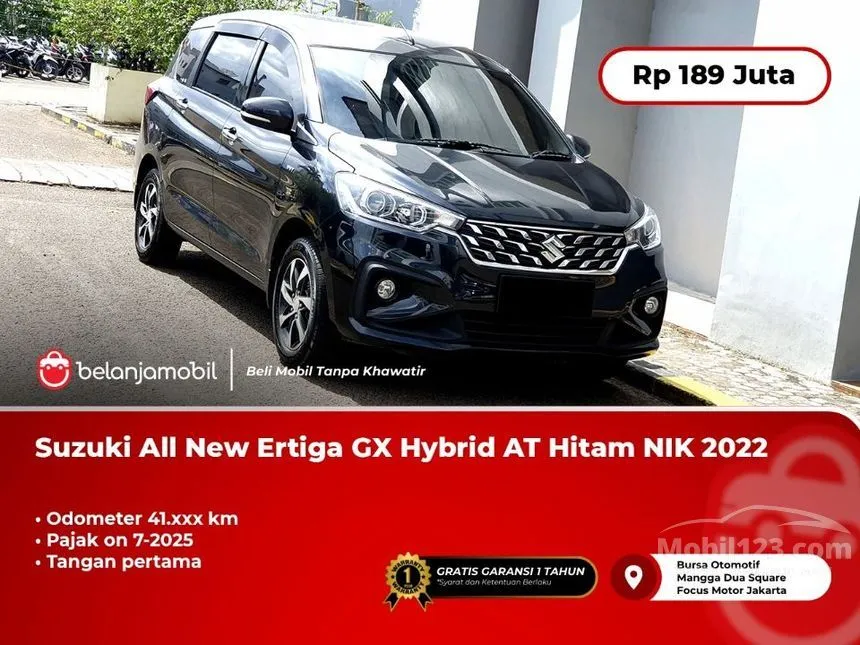 Jual Mobil Suzuki Ertiga 2022 Hybrid GX 1.5 di DKI Jakarta Automatic MPV Hitam Rp 189.000.000
