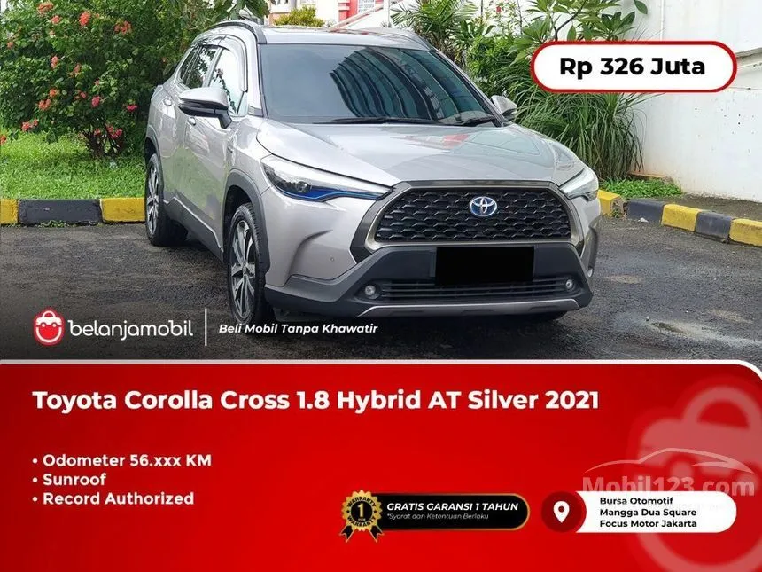 Jual Mobil Toyota Corolla Cross 2021 Hybrid 1.8 di DKI Jakarta Automatic SUV Silver Rp 326.000.000