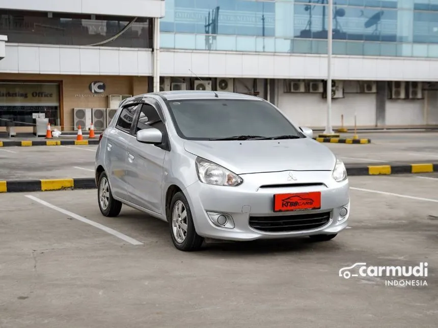 Jual Mobil Mitsubishi Mirage 2013 GLS 1.2 di DKI Jakarta Automatic Hatchback Silver Rp 90.000.000