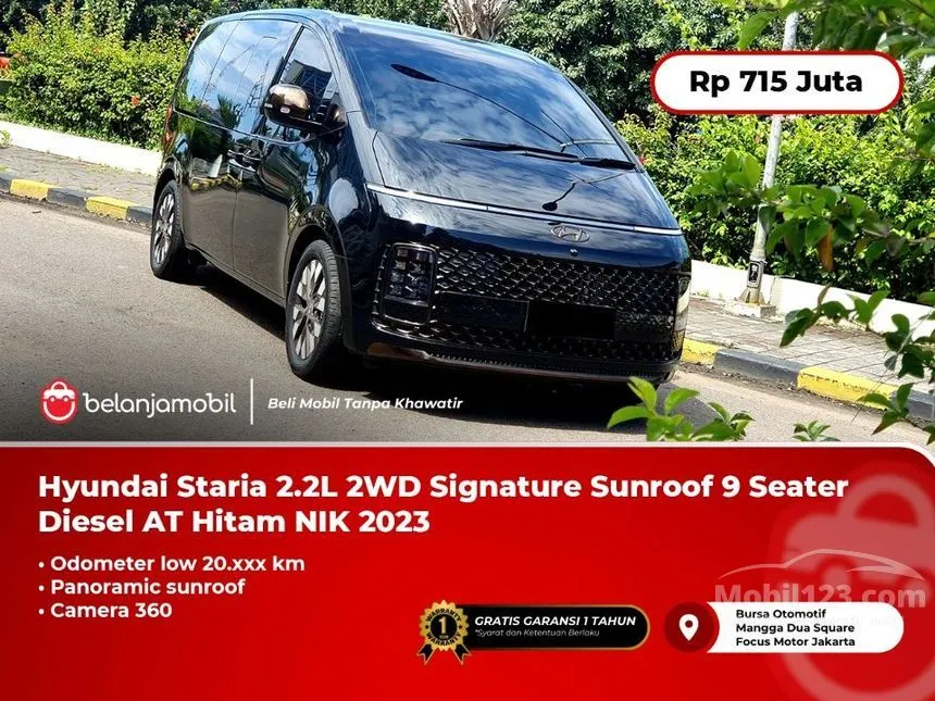 Jual Mobil Hyundai Staria 2023 Signature 9 2.2 di DKI Jakarta Automatic MPV Hitam Rp 715.000.000