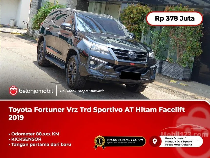 Jual Mobil Toyota Fortuner 2019 VRZ TRD 4X2 2.4 di Jawa Barat Automatic SUV Hitam Rp 378.000.000
