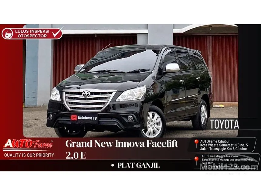 Jual Mobil Toyota Kijang Innova 2014 E 2.0 di DKI Jakarta Automatic MPV Hitam Rp 150.000.000
