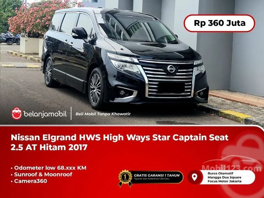 Jual Mobil Nissan Elgrand 2017 Highway Star 2.5 di DKI Jakarta Automatic MPV Hitam Rp 360.000.000