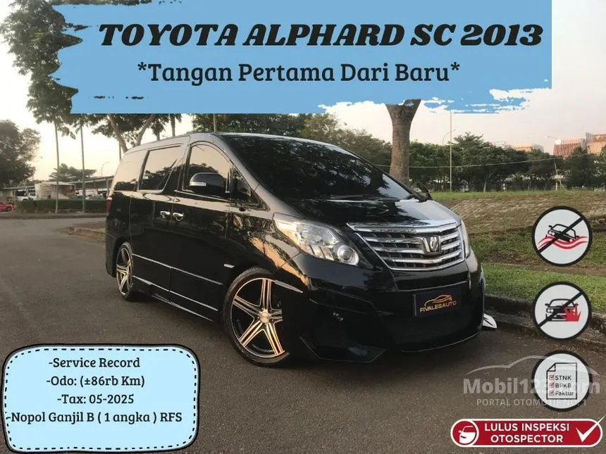 Jual Mobil Toyota Alphard 2013 SC 2.4 di DKI Jakarta Automatic MPV Hitam Rp 308.000.000