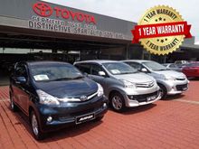 2013 Toyota Avanza 1.5S,1.5G - FULLY SERVICED IN TOYOTA + LOW MILEAGE + FREE 1 YEAR WARRANTY + FREE 1 YEAR SERVICE BY AUTHORIZED TOYOTA DEALER