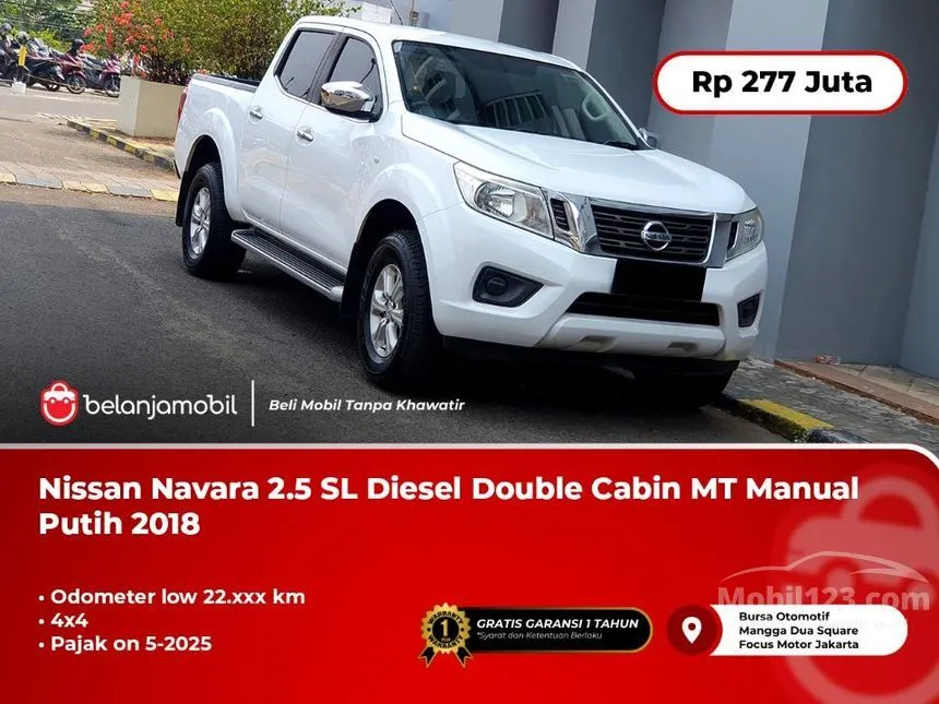 Jual Mobil Nissan Navara 2018 SL 2.5 di DKI Jakarta Manual Pickup Putih Rp 277.000.000