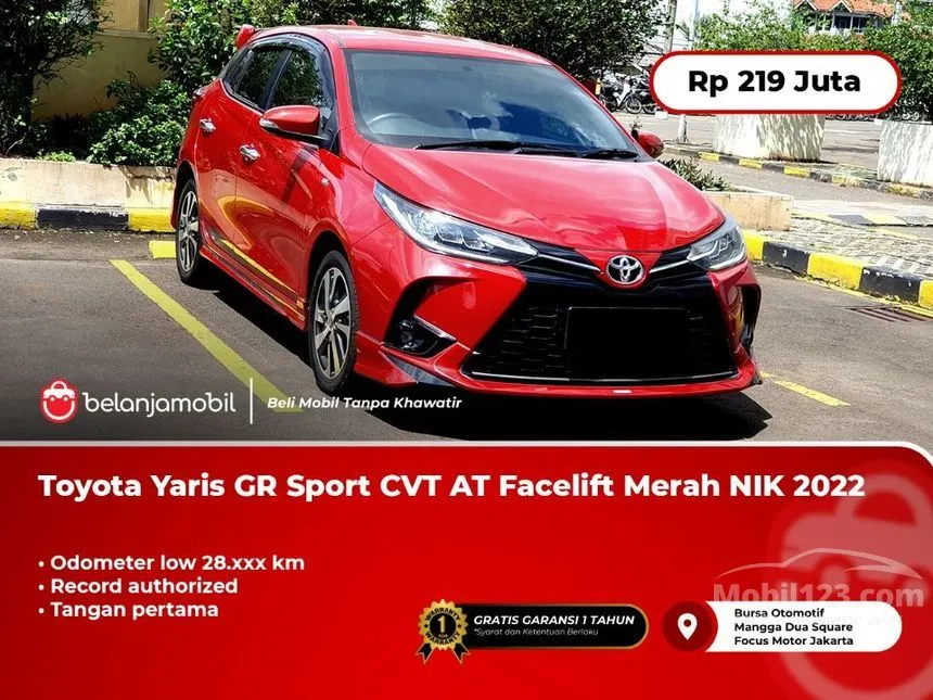 Jual Mobil Toyota Yaris 2022 GR Sport 7 AB 1.5 di DKI Jakarta Automatic Hatchback Merah Rp 219.000.000