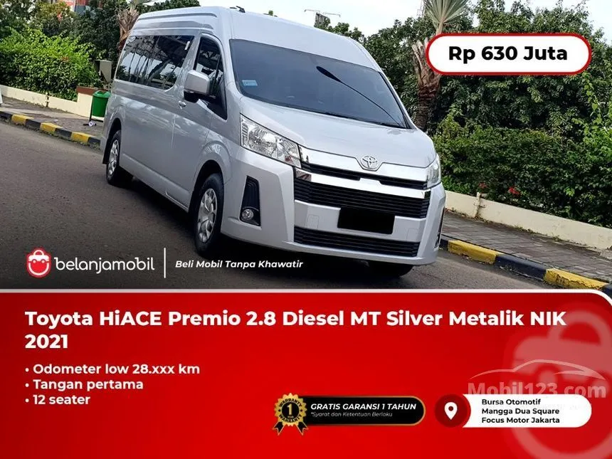 Jual Mobil Toyota Hiace 2021 Premio 2.8 di Jawa Barat Manual Van Silver Rp 630.000.000