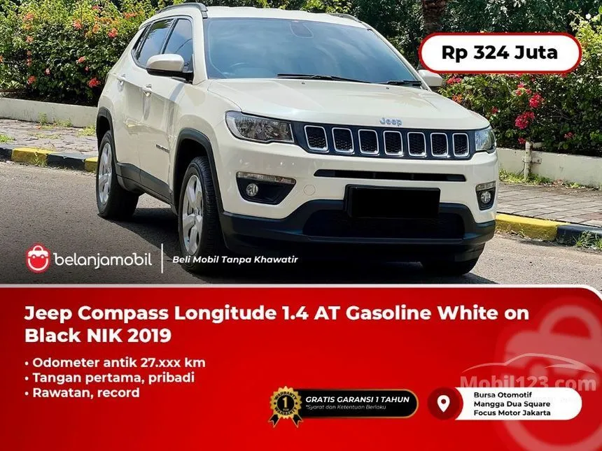 Jual Mobil Jeep Compass 2019 Longitude 1.4 di DKI Jakarta Automatic SUV Putih Rp 324.000.000
