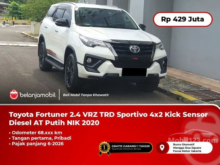 Jual Mobil Toyota Fortuner 2020 VRZ 4X2 2.4 di DKI Jakarta Automatic SUV Putih Rp 429.000.000